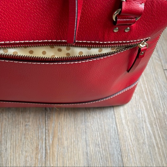 Kate Spade - Women’s - Deep Red Structured Bowler Handbag - Picture 9 of 13